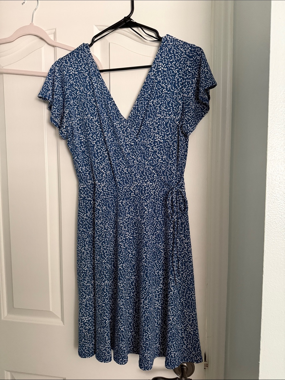 Kaileigh Deep Sea Blue Floral Wrap Dress